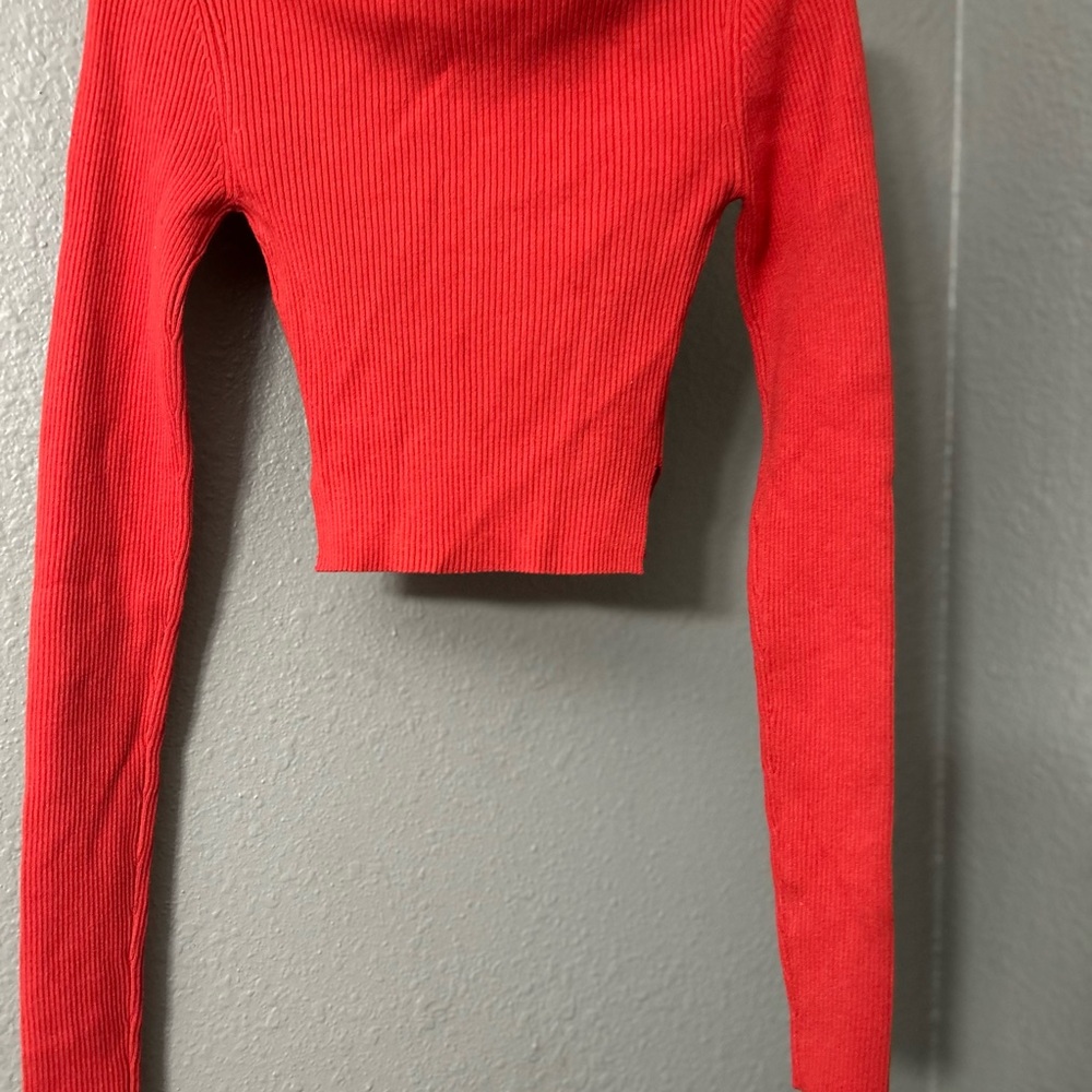 “All Saints” Cropped Ribbed Sweater - Picture 4 of 5
